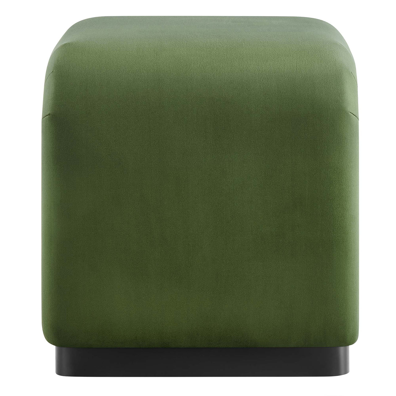Kaela Upholstered Velvet Stool, Black & Basil