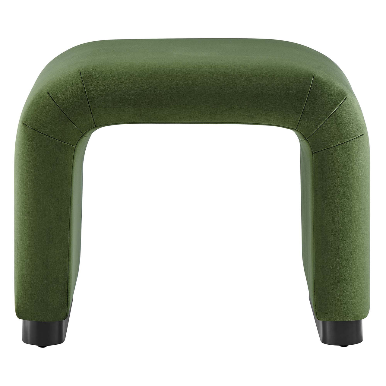 Kaela Upholstered Velvet Stool, Black & Basil