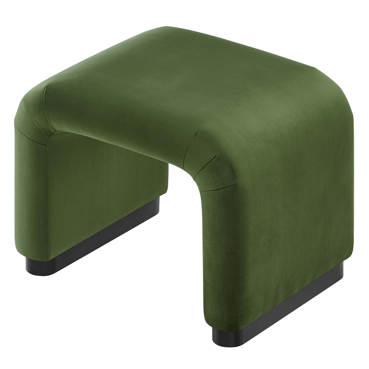 Kaela Upholstered Velvet Stool, Black & Basil