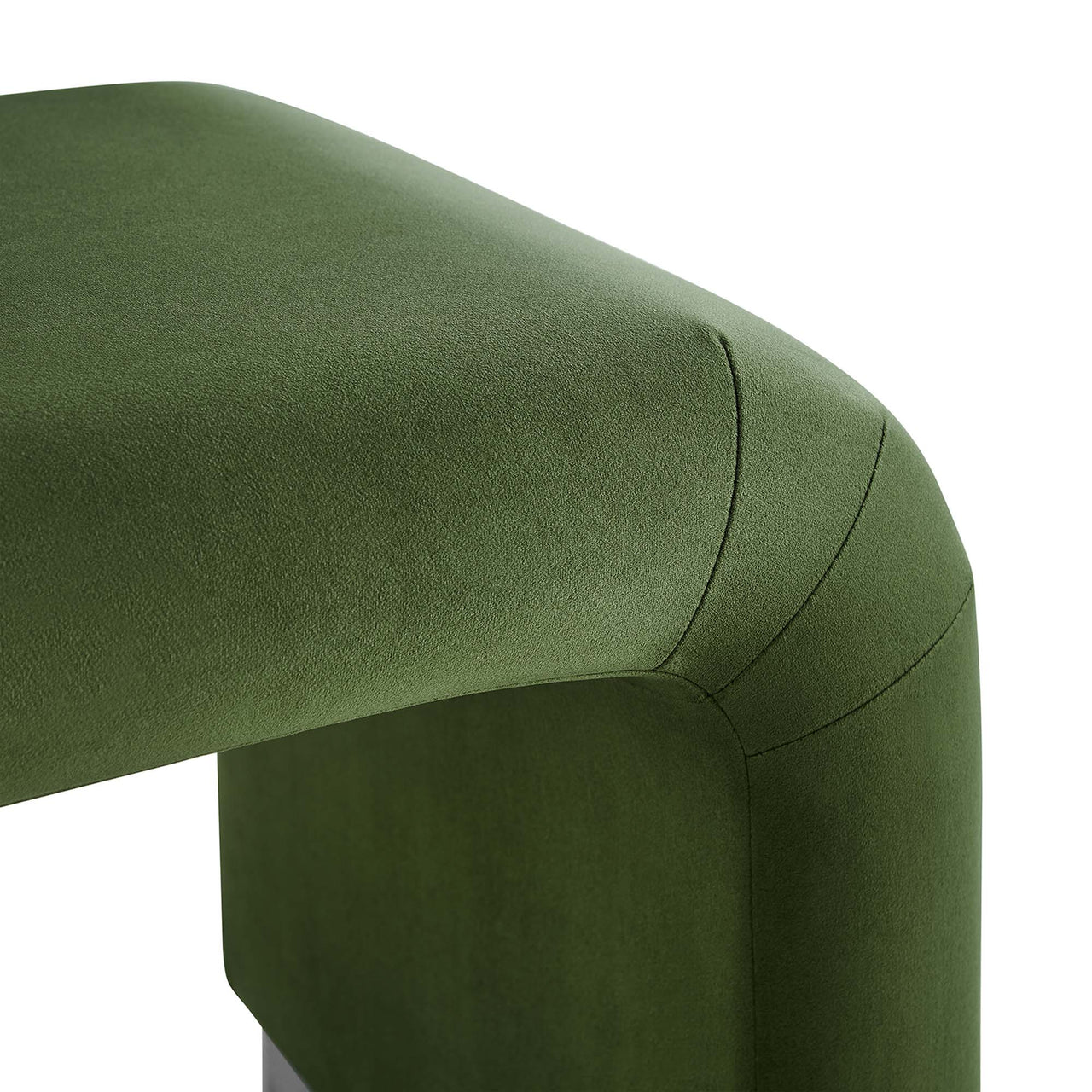 Kaela Upholstered Velvet Stool, Black & Basil