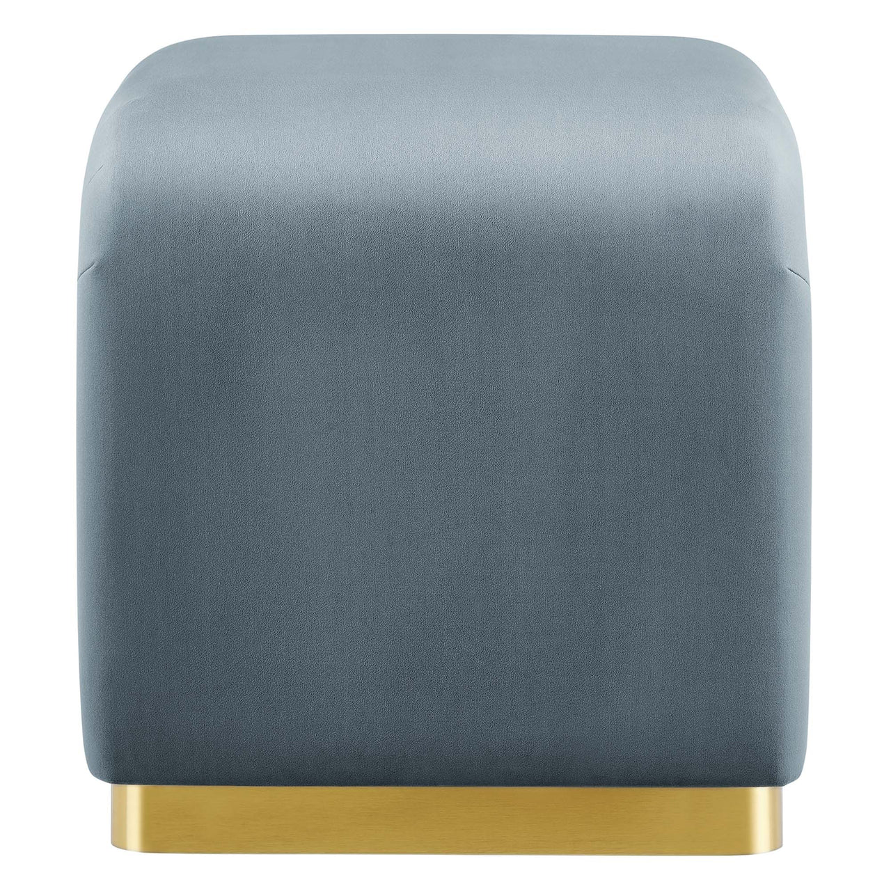 Kaela Upholstered Velvet Stool, Gold & Slate