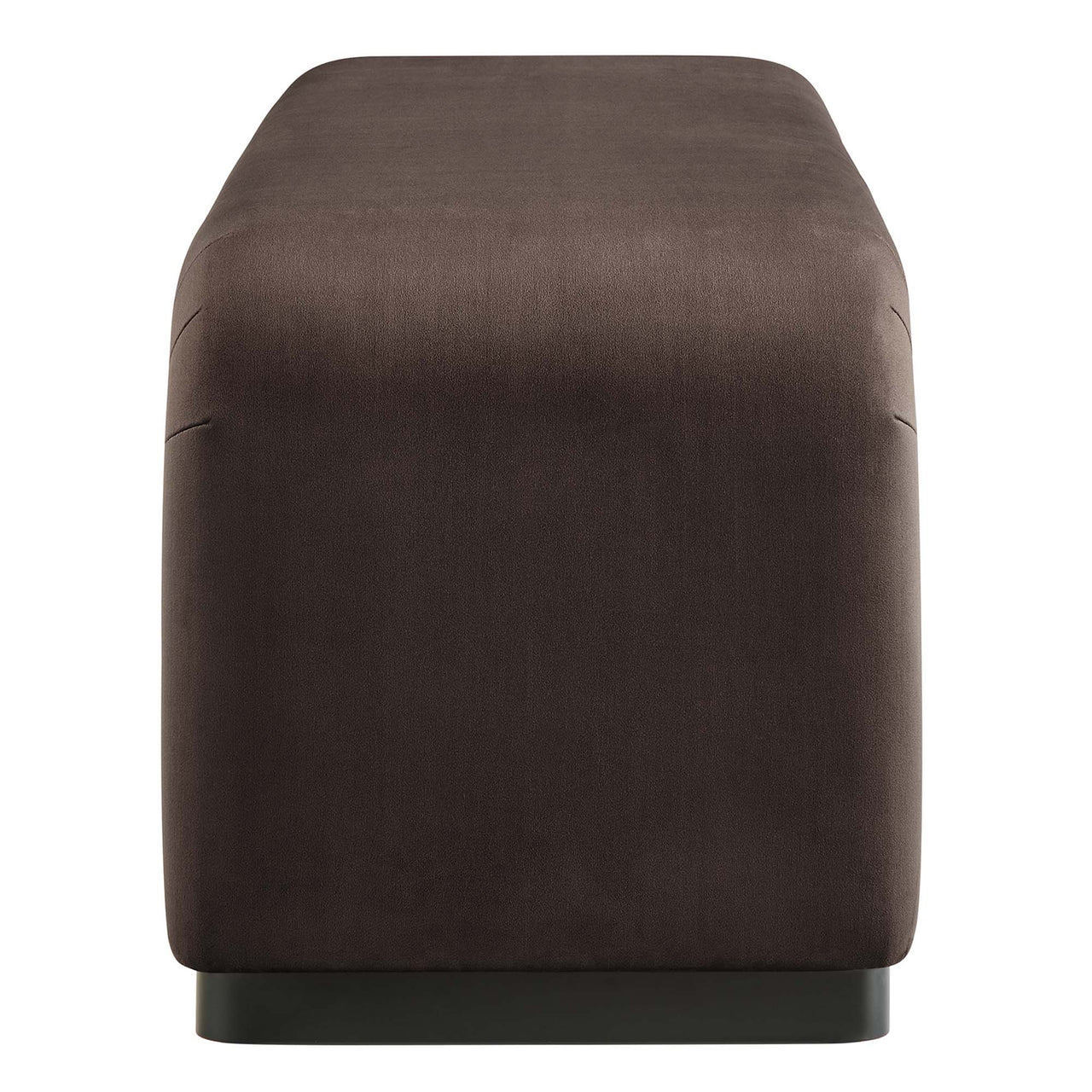 Kaela Upholstered Velvet Bench, Black & Chocolate Brown