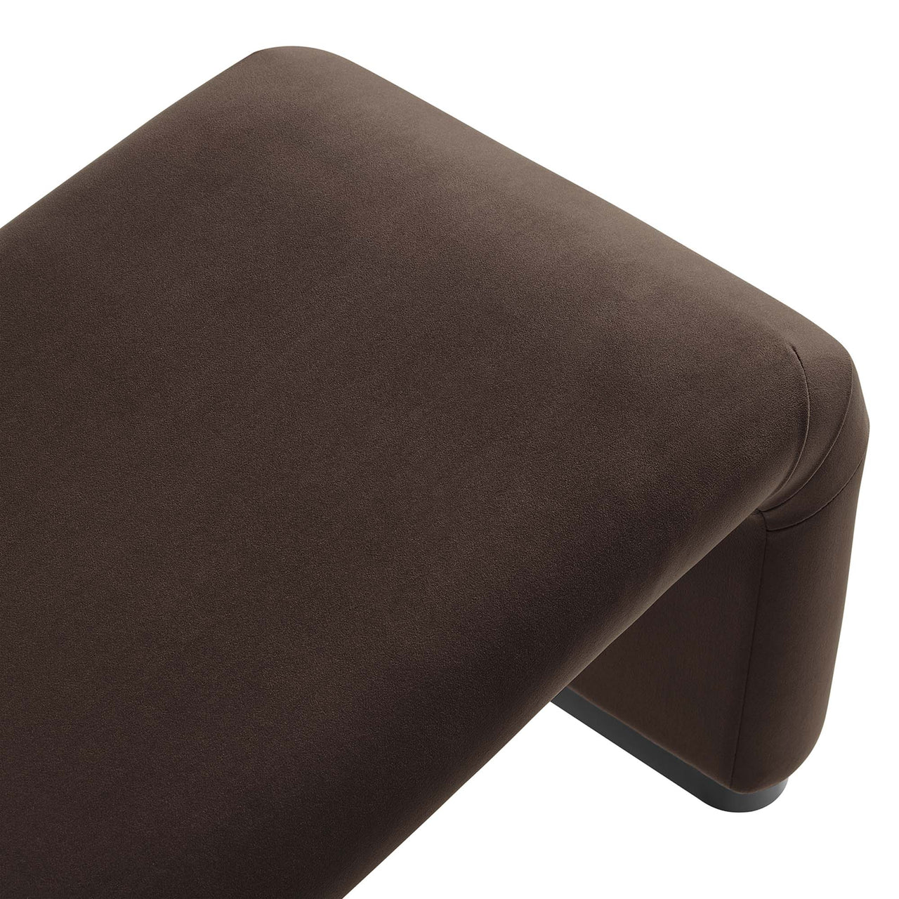 Kaela Upholstered Velvet Bench, Black & Chocolate Brown