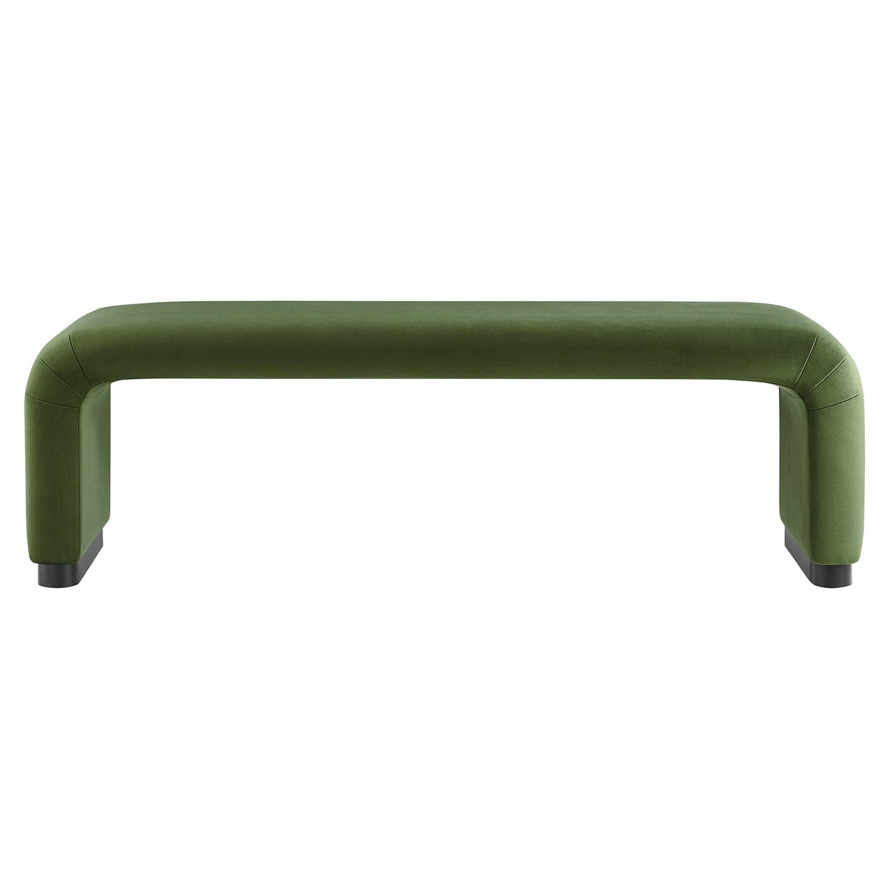 Kaela Upholstered Velvet Bench, Black & Basil