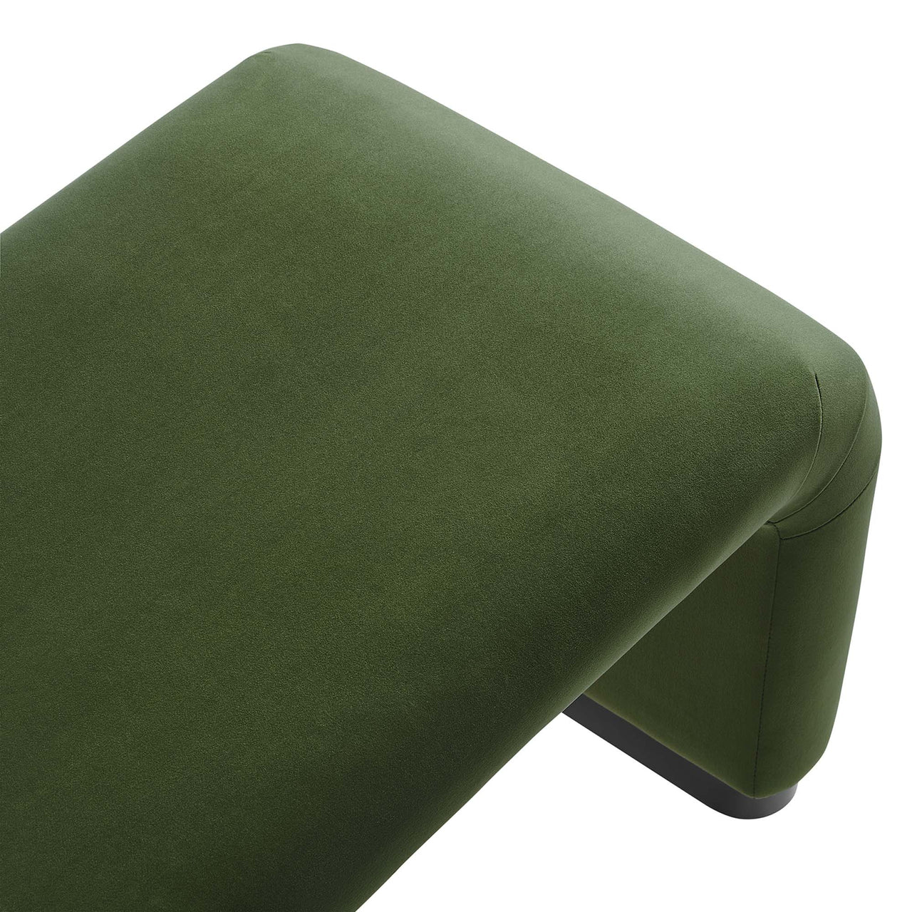 Kaela Upholstered Velvet Bench, Black & Basil