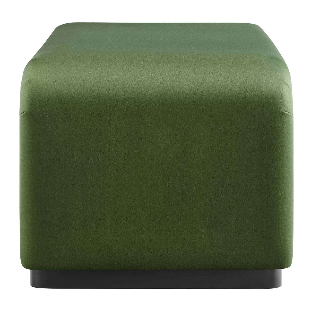 Kaela Upholstered Velvet Ottoman, Black & Basil