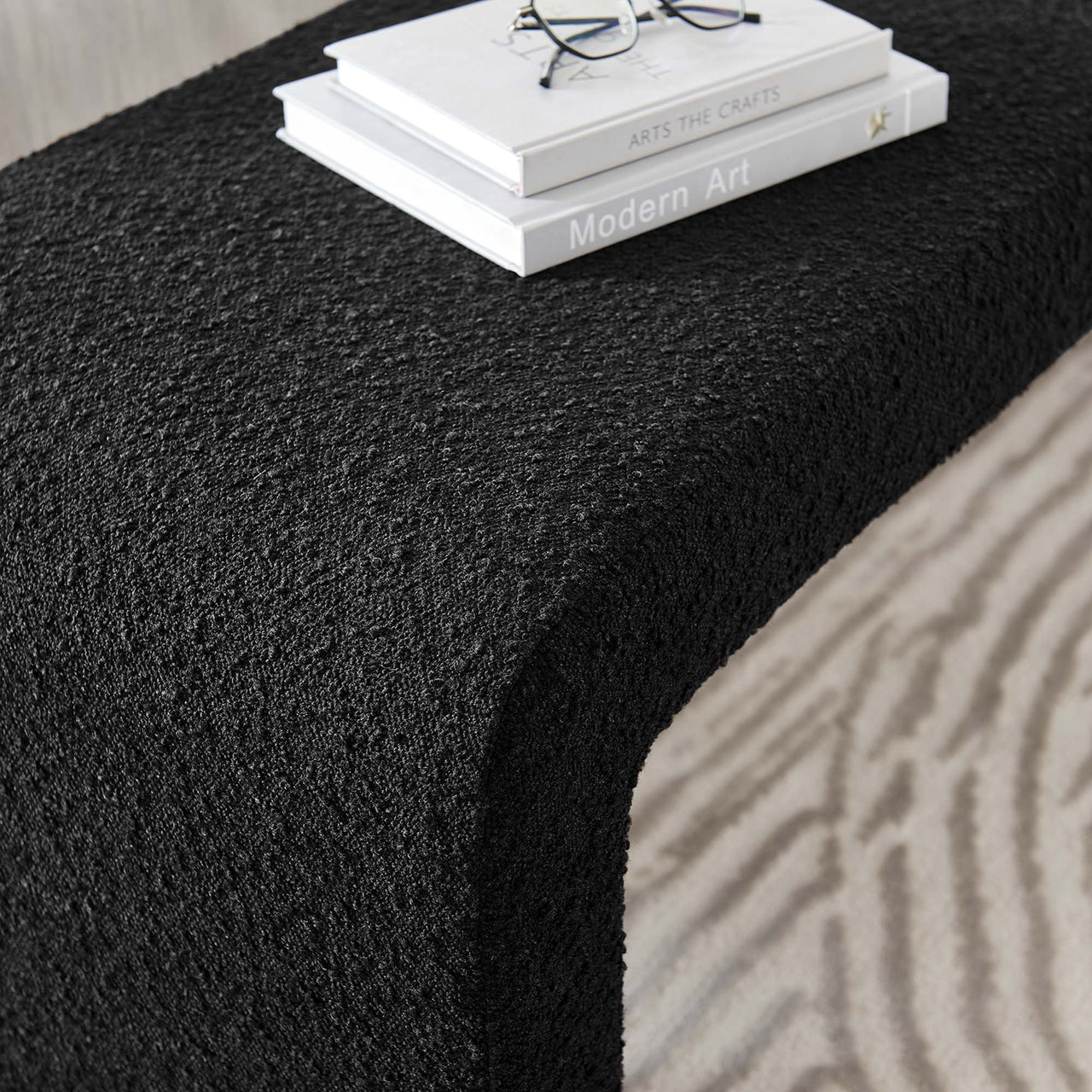 Prideful Boucle Bench, Black