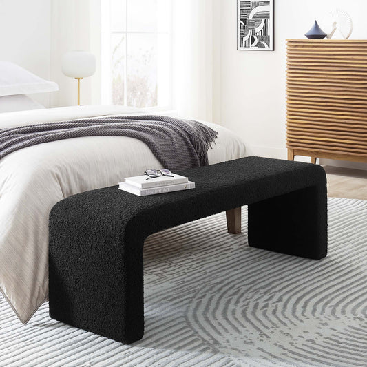 Prideful Boucle Bench, Black
