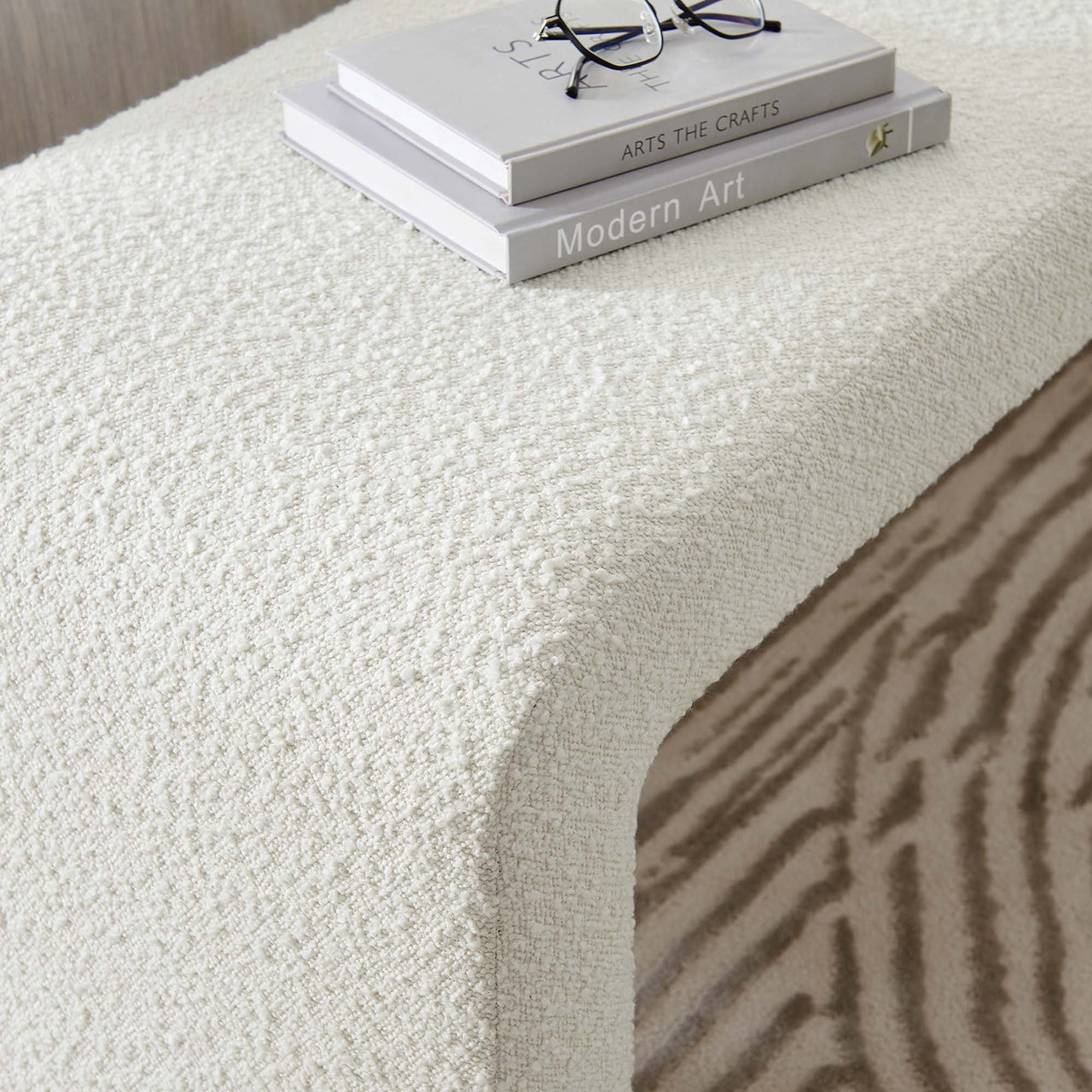 Prideful Boucle Bench, Ivory