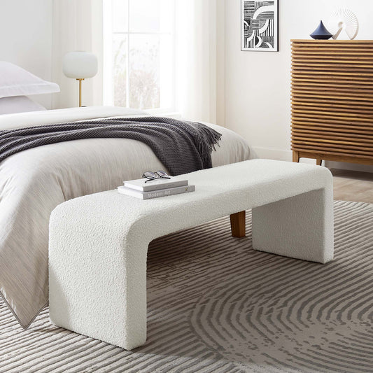 Prideful Boucle Bench, Ivory