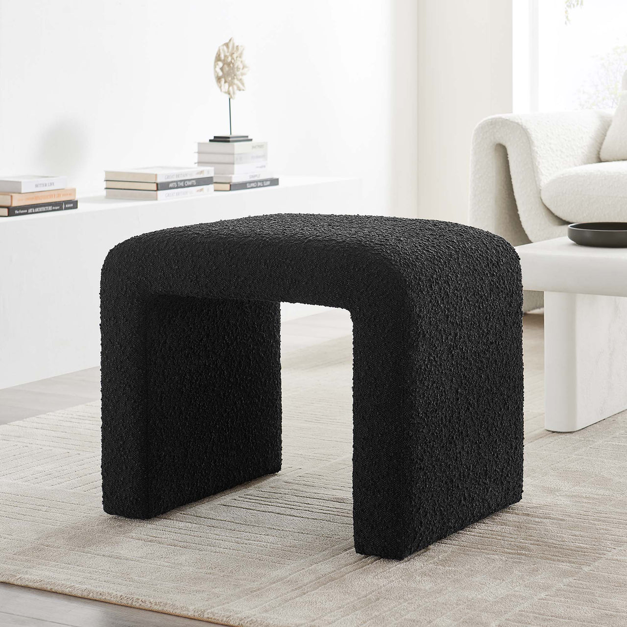 Prideful Boucle Stool, Black