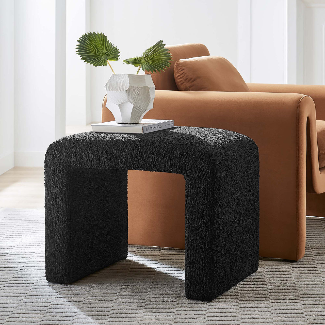 Prideful Boucle Stool, Black