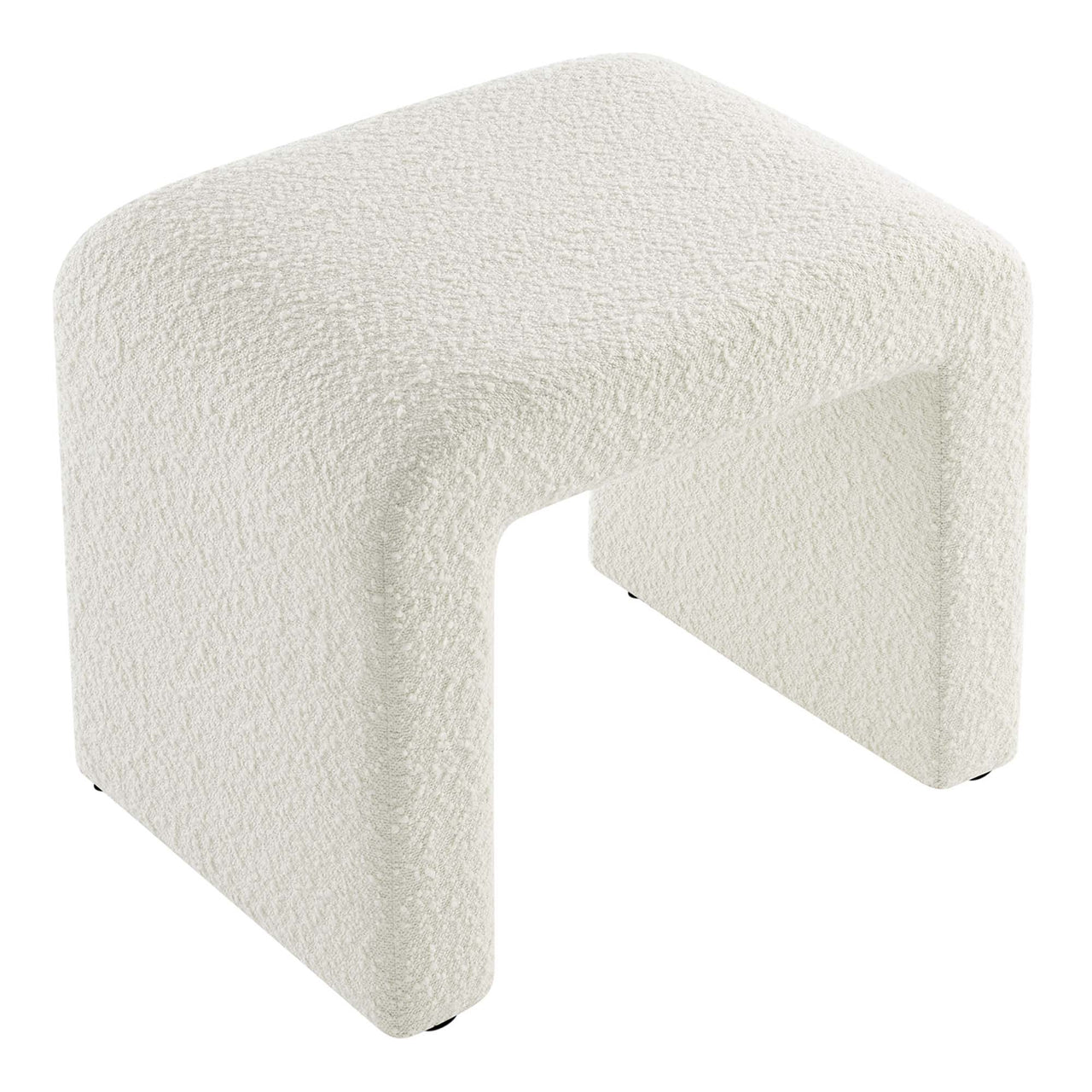 Prideful Boucle Stool, Ivory