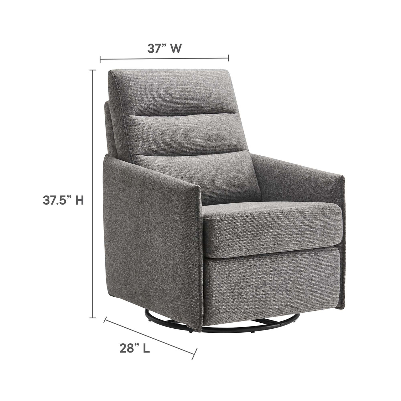 Salvion Fabric Lounge Chair, Light Gray