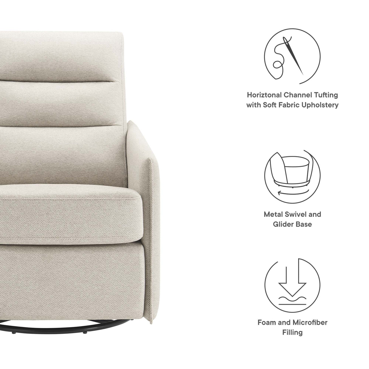 Salvion Fabric Lounge Chair, Oatmeal