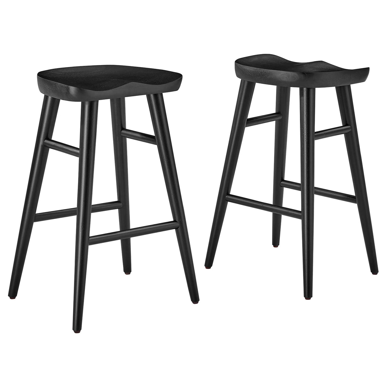 Steeple Backless Counter Stools Set of 2, Black