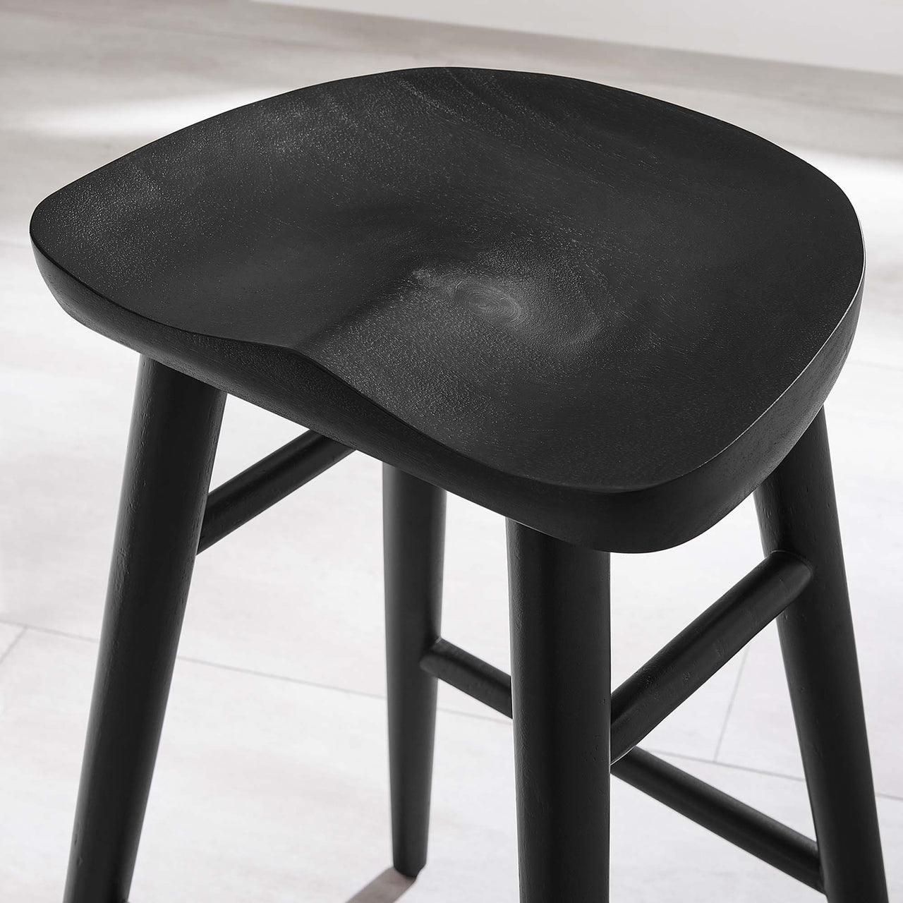 Steeple Backless Counter Stools Set of 2, Black