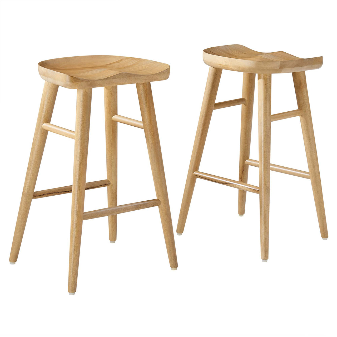 Steeple Backless Counter Stools Set of 2, Oak