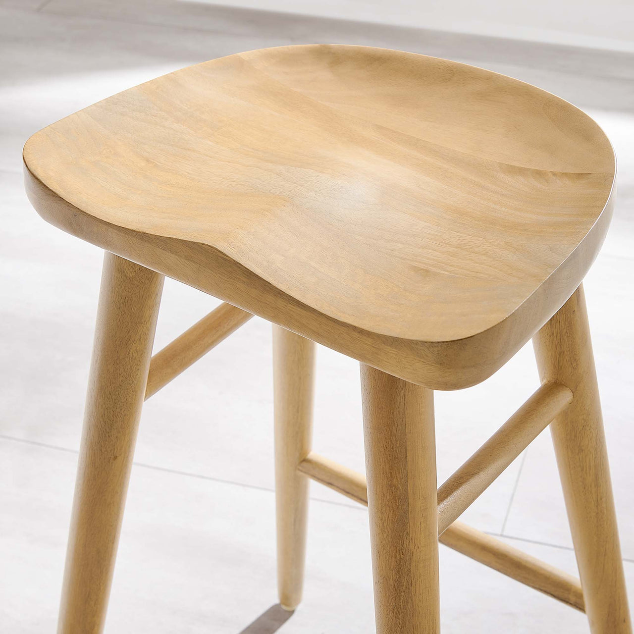 Steeple Backless Counter Stools Set of 2, Oak