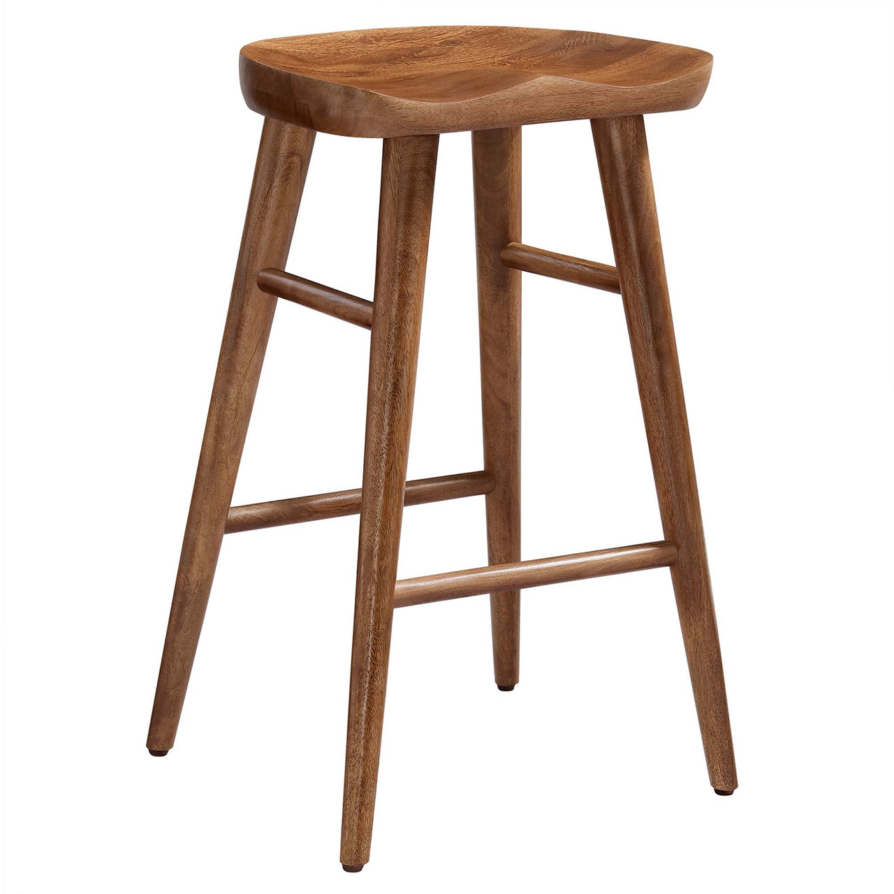 Steeple Backless Counter Stools Set of 2, Walnut