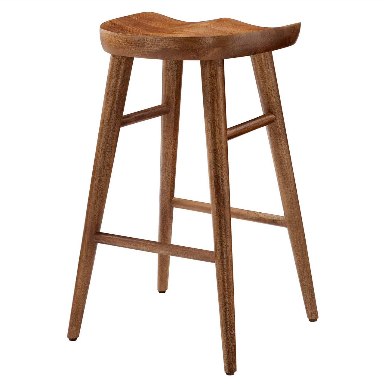 Steeple Backless Counter Stools Set of 2, Walnut