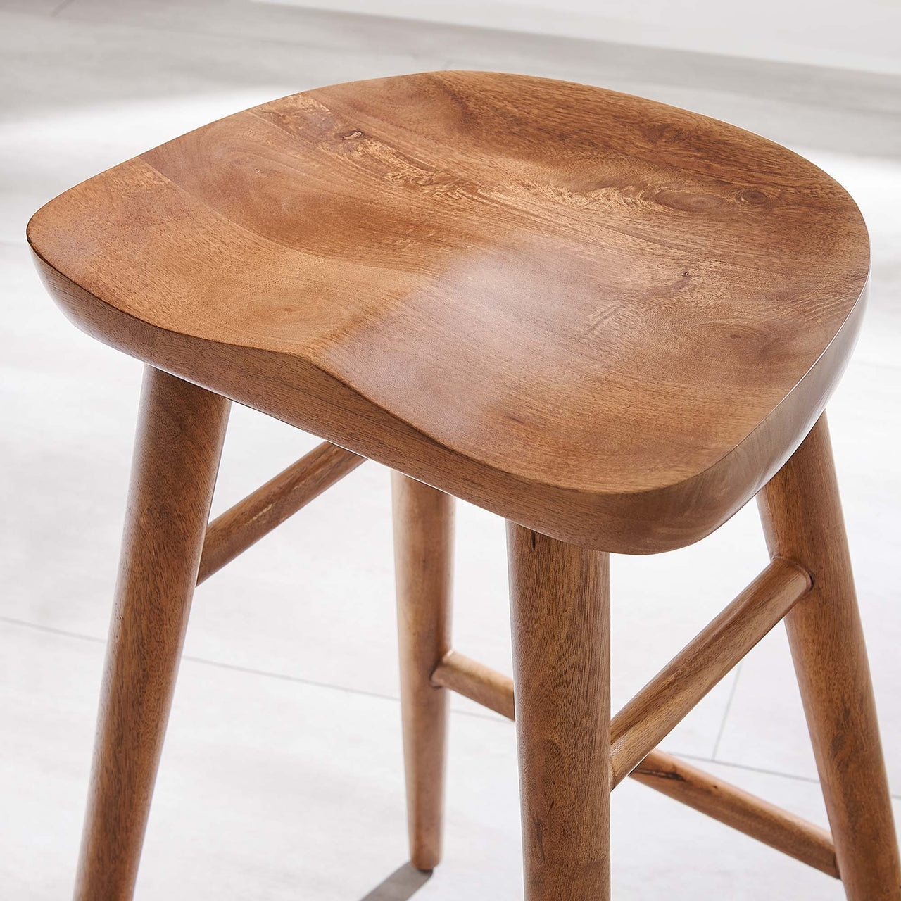 Steeple Backless Counter Stools Set of 2, Walnut