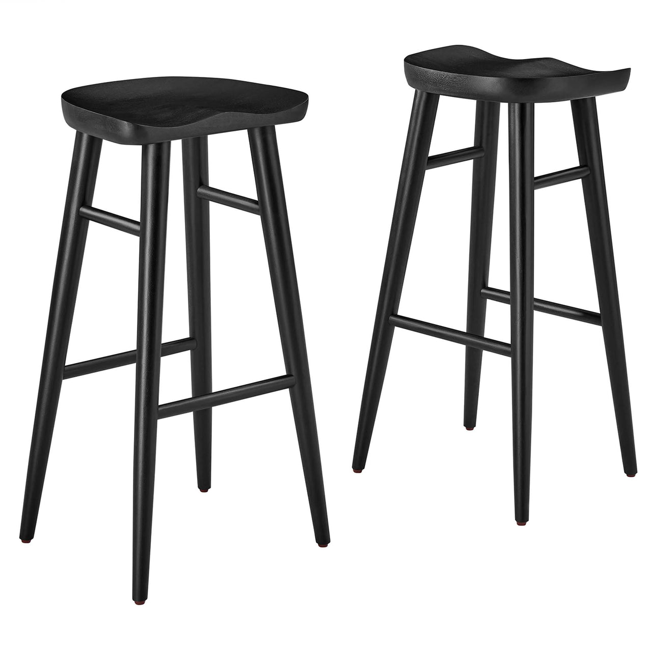 Steeple Backless Bar Stools Set of 2, Black
