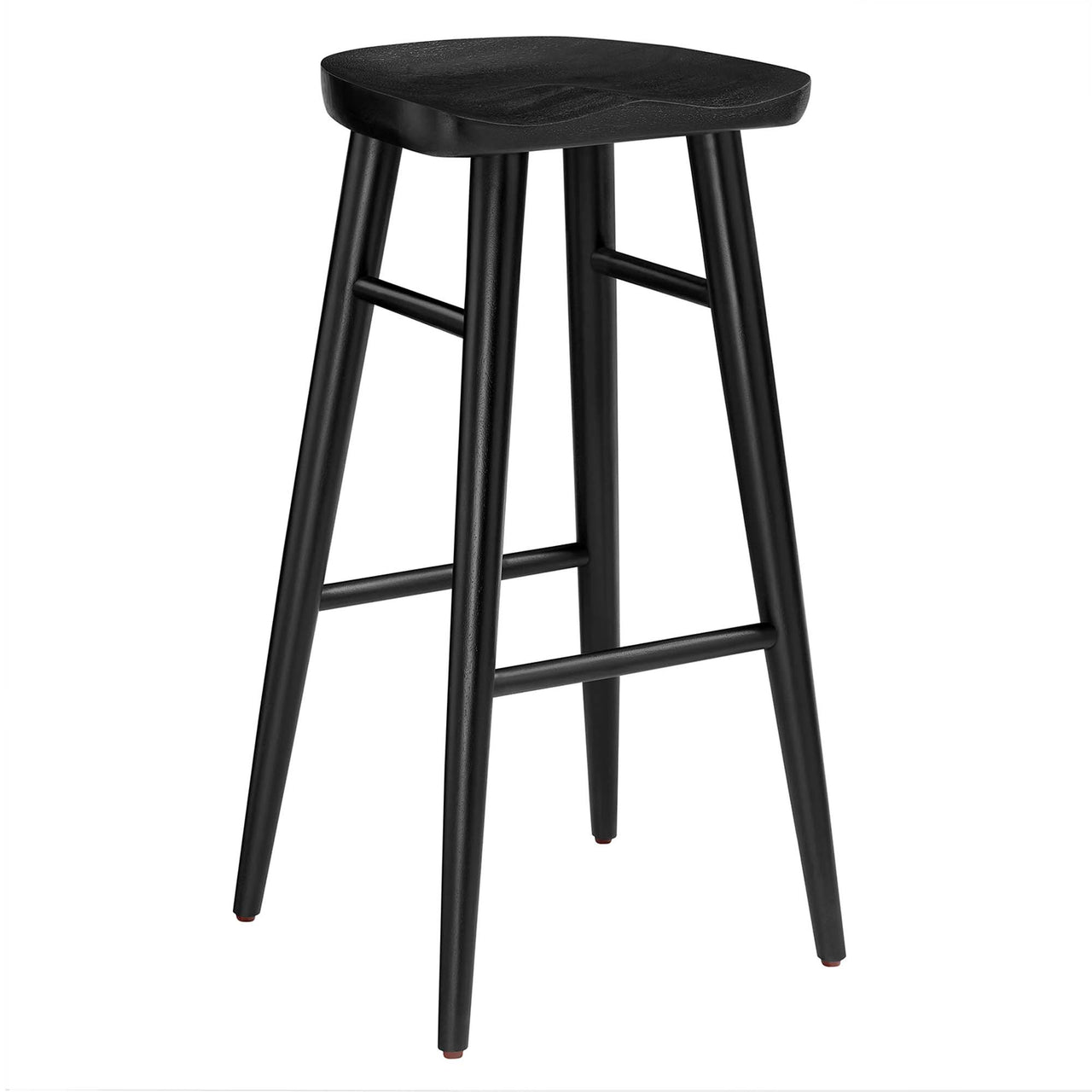 Steeple Backless Bar Stools Set of 2, Black