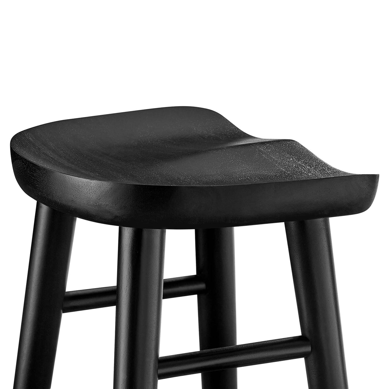 Steeple Backless Bar Stools Set of 2, Black