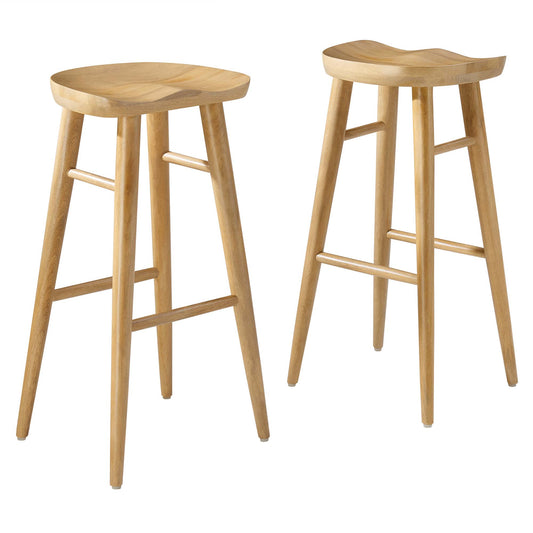 Steeple Backless Bar Stools Set of 2, Oak