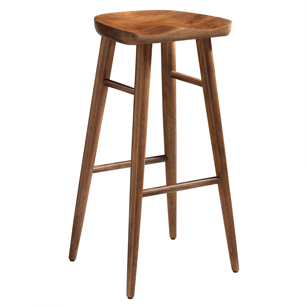 Steeple Backless Bar Stools Set of 2, Walnut