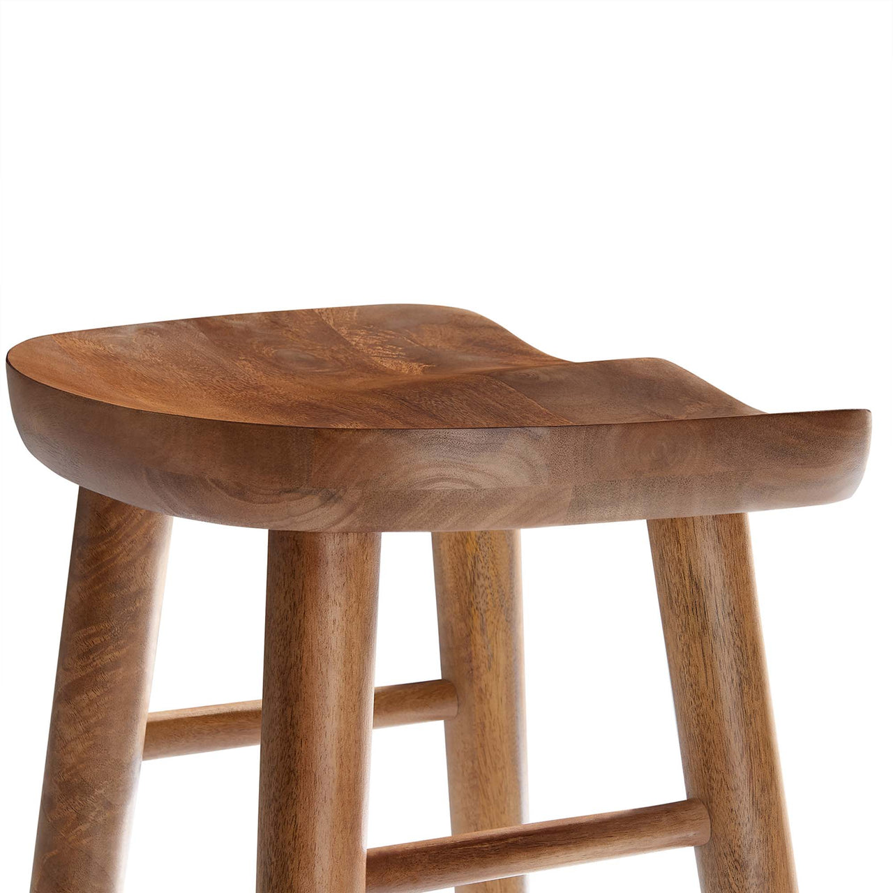 Steeple Backless Bar Stools Set of 2, Walnut
