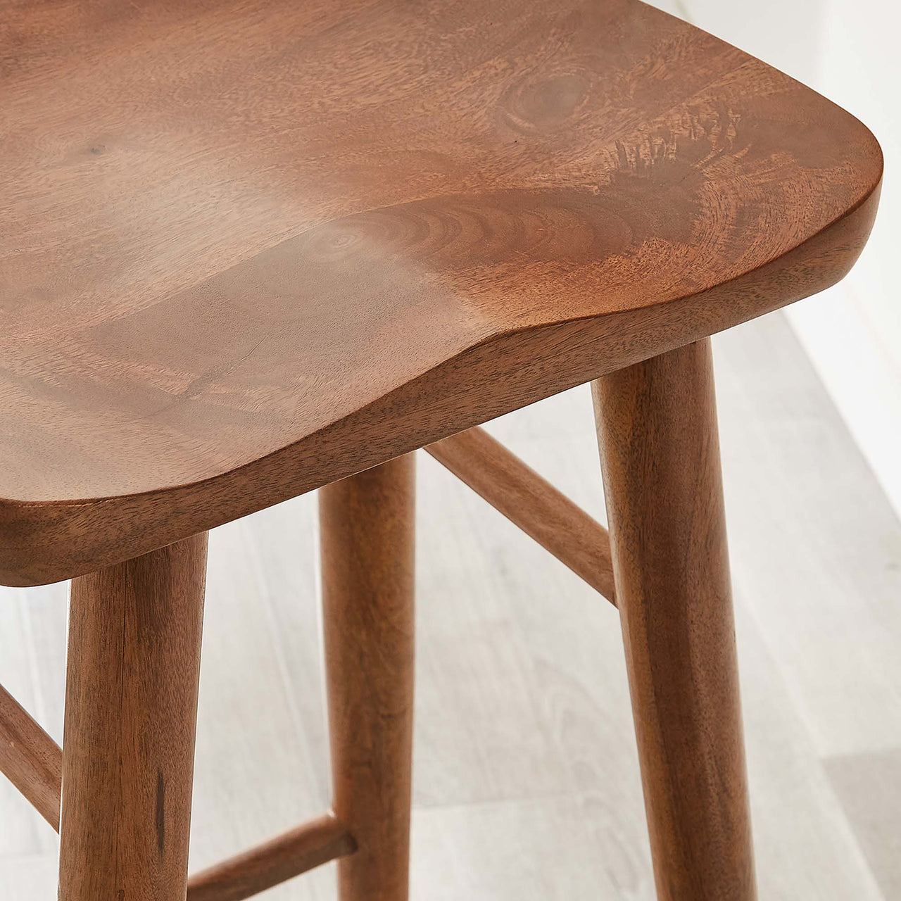 Steeple Backless Bar Stools Set of 2, Walnut