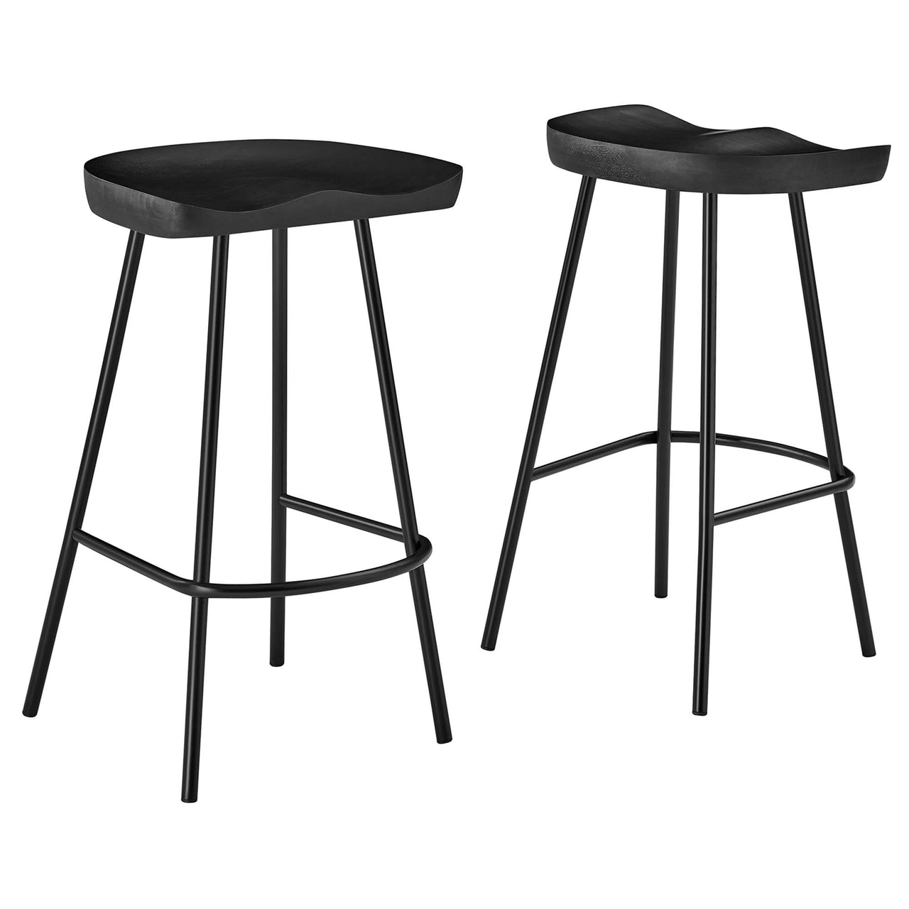 Cordon Carved Counter Stools Set of 2, Black