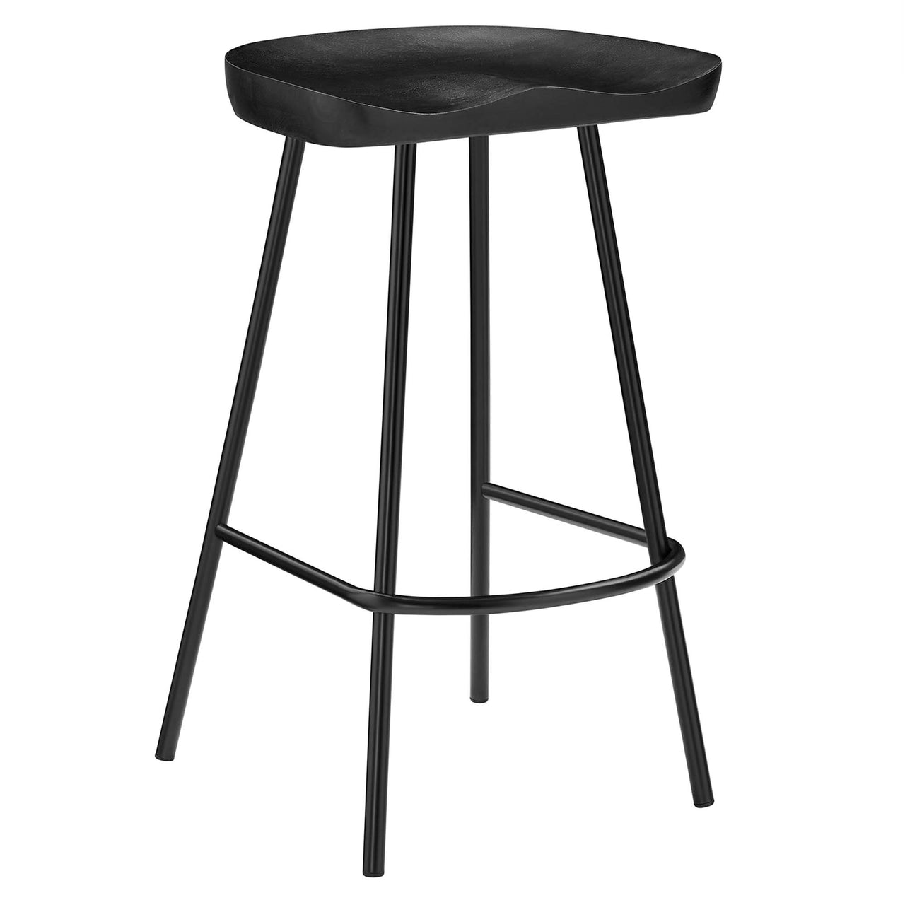 Cordon Carved Counter Stools Set of 2, Black