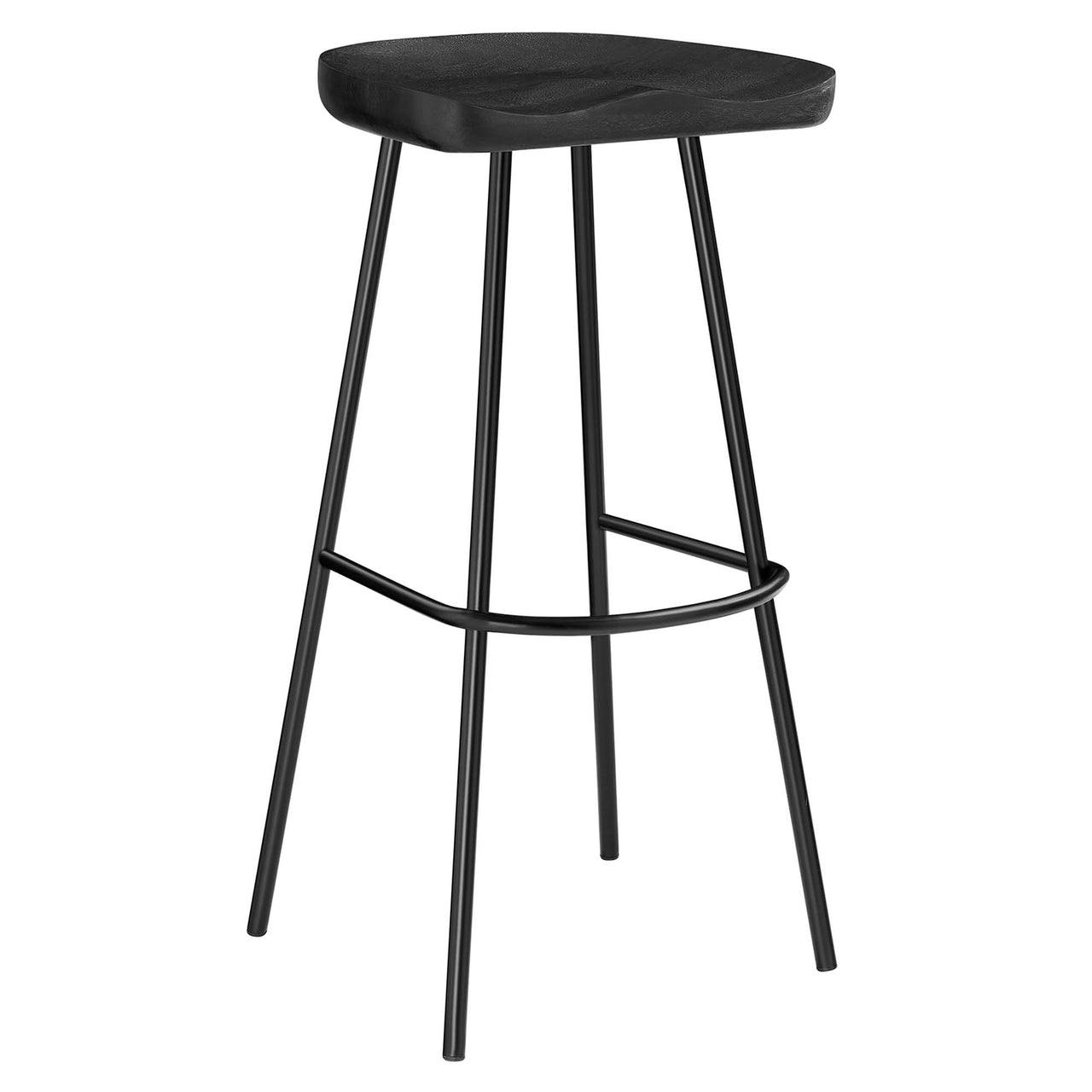 Cordon Carved Bar Stools Set of 2, Black