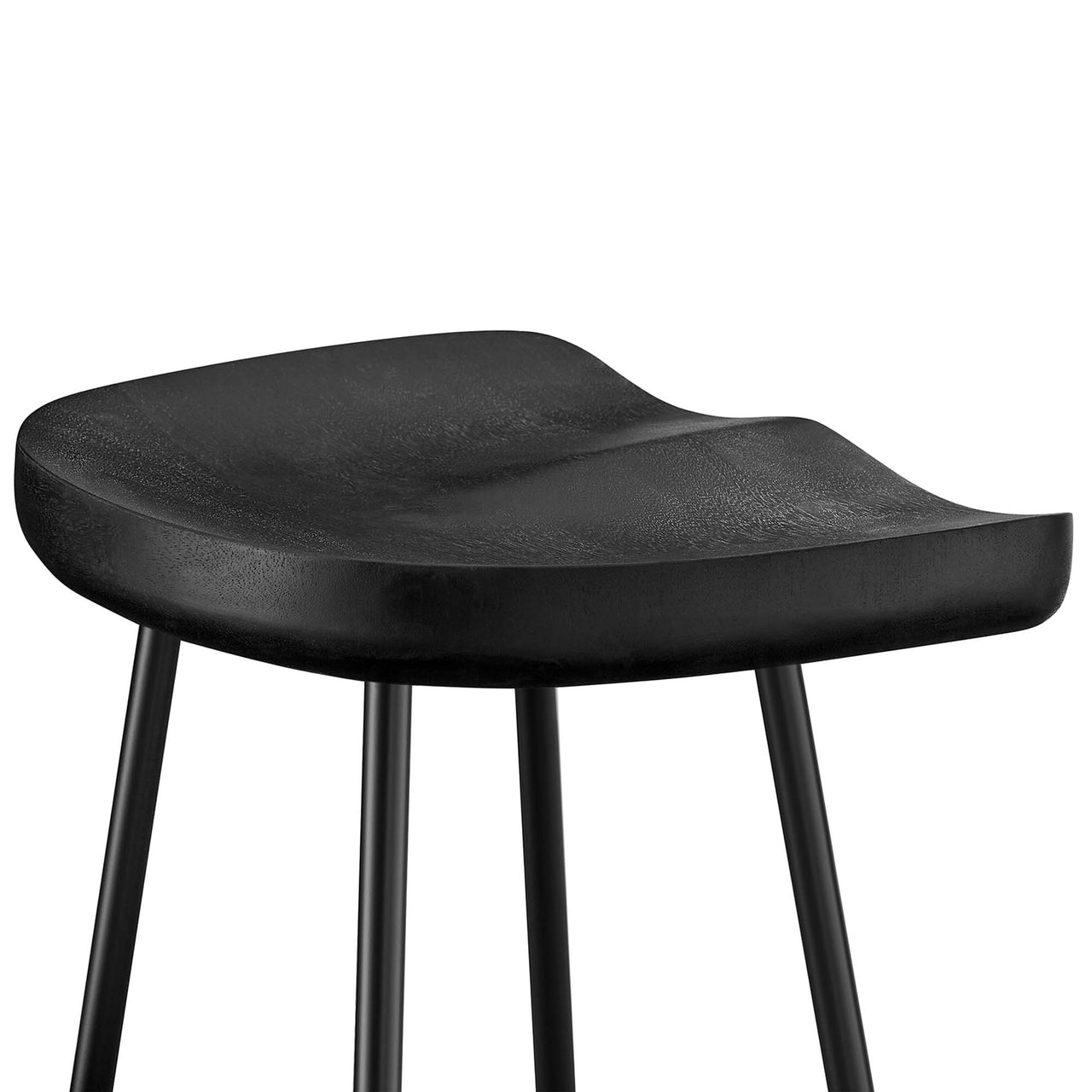 Cordon Carved Bar Stools Set of 2, Black