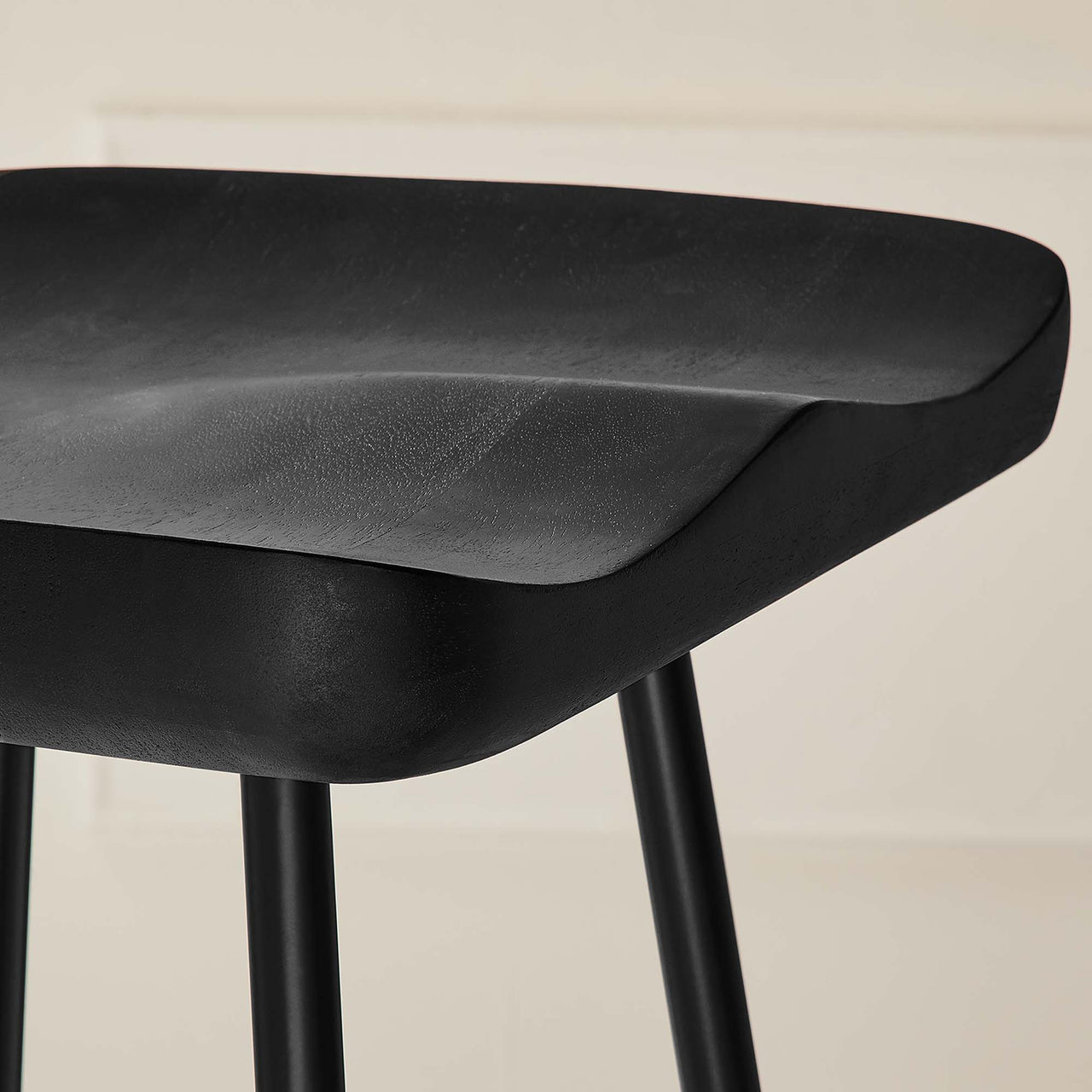 Cordon Carved Bar Stools Set of 2, Black