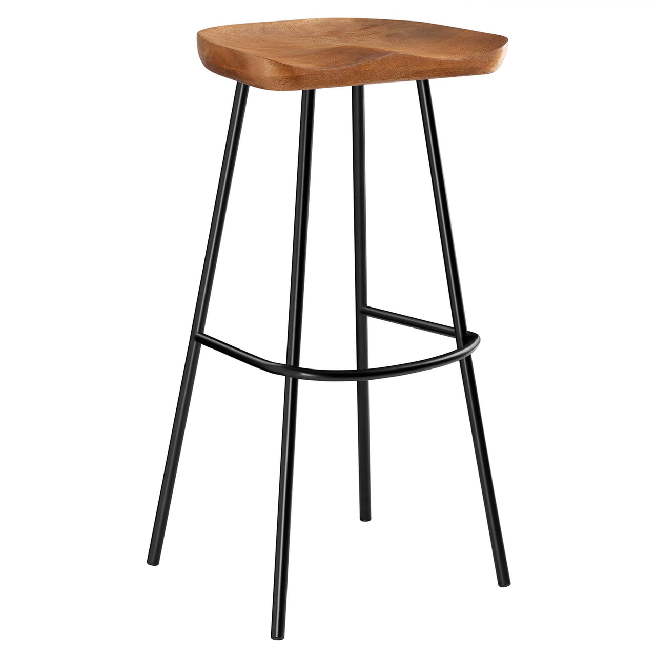 Cordon Carved Bar Stools Set of 2, Walnut