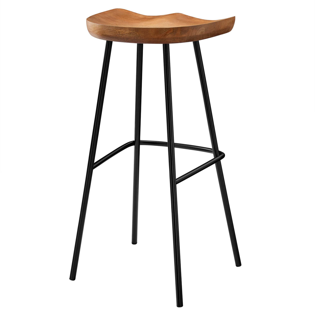 Cordon Carved Bar Stools Set of 2, Walnut
