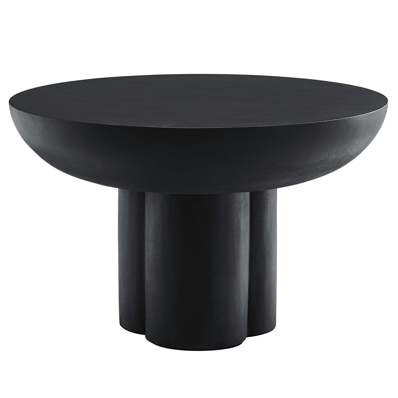 Trefoil Plateau Concrete Coffee Table, Black