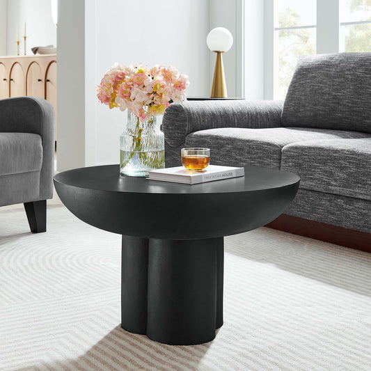 Trefoil Plateau Concrete Coffee Table, Black
