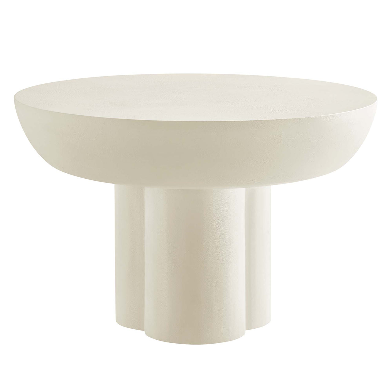 Trefoil Plateau Concrete Coffee Table, White