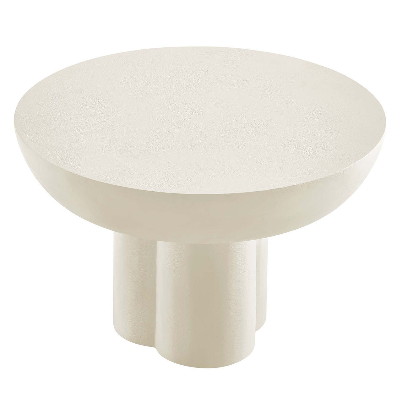 Trefoil Plateau Concrete Coffee Table, White