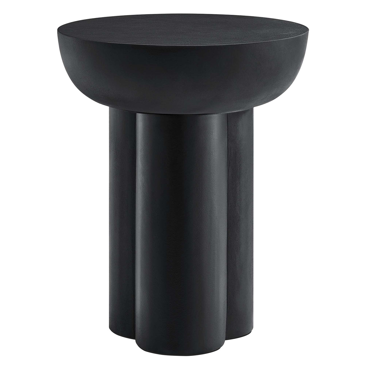Trefoil Plateau Concrete Side Table, Black