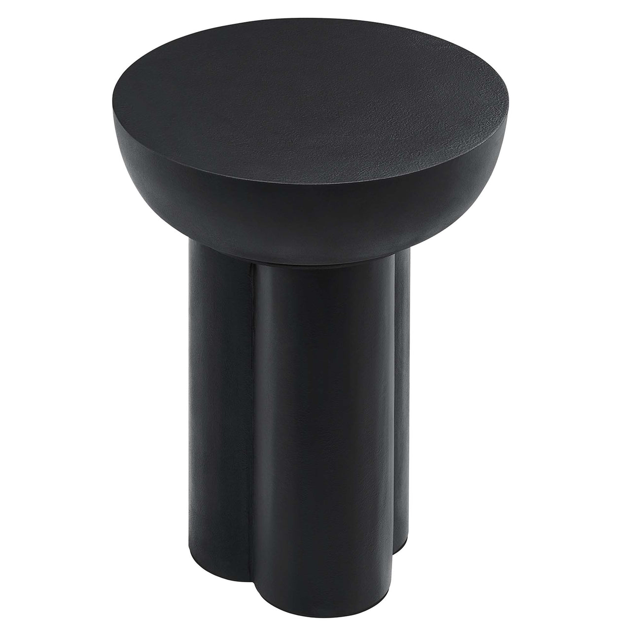 Trefoil Plateau Concrete Side Table, Black