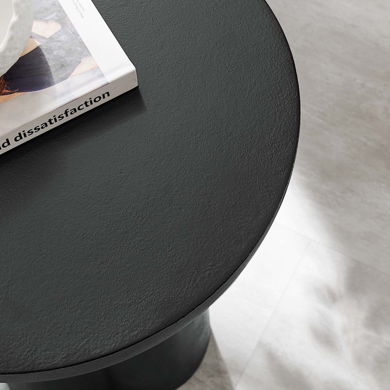 Trefoil Plateau Concrete Side Table, Black