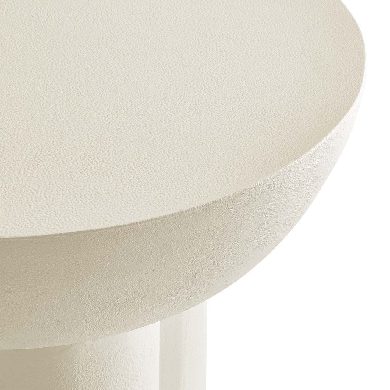 Trefoil Plateau Concrete Side Table, White