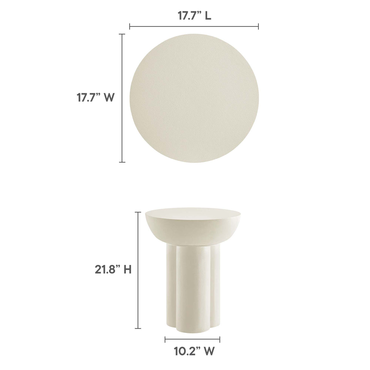 Trefoil Plateau Concrete Side Table, White