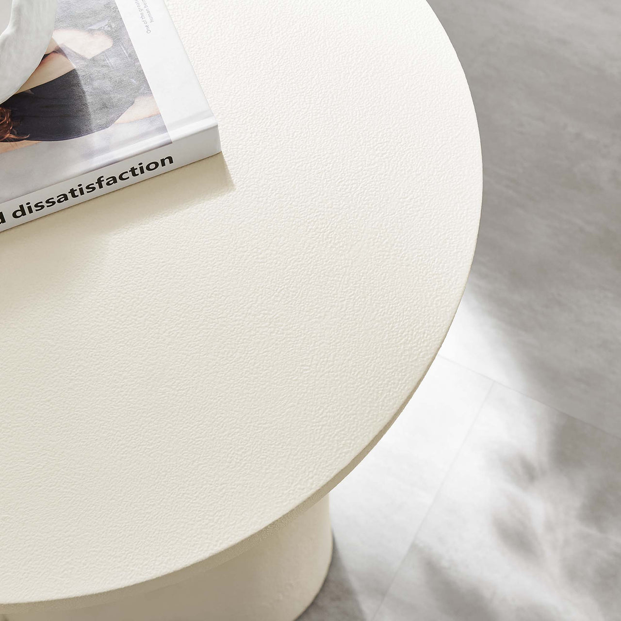 Trefoil Plateau Concrete Side Table, White